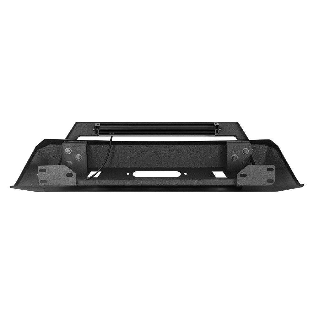 VEVOR Front Bumper Compatible with 2016-2023 Toyota Tacoma (Excluding Tacoma TRD/Tacoma TRD Sport), Pickup Truck Bumper with LED Light Bar, Winch Plate & D-Rings Mounts, Heavy-Duty Steel Front Bumper with E-Coating