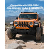VEVOR Front Bumper Compatible with 2018-2024 Jeep Wrangler JL JLU & Gladiator JT, Heavy-Duty Steel Front Bumper with Winch Plate, D-Ring Mounts & Fog Light Housing
