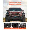 VEVOR Front Bumper Compatible with 2018-2024 Jeep Wrangler JL JLU & Gladiator JT, Heavy-Duty Steel Front Bumper with Winch Plate, D-Ring Mounts & Fog Light Housing
