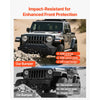 VEVOR Front Bumper Compatible with 2018-2024 Jeep Wrangler JL JLU & Gladiator JT, Heavy-Duty Steel Front Bumper with Winch Plate, D-Ring Mounts & Fog Light Housing