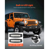 VEVOR Front Bumper Compatible with 1987-2006 Jeep Wrangler YJ TJ, Heavy-Duty Steel Front Bumper with 2PCS LED Light Bars, 2PCS LED Work Lights, Winch Plate & D-Rings Mounts