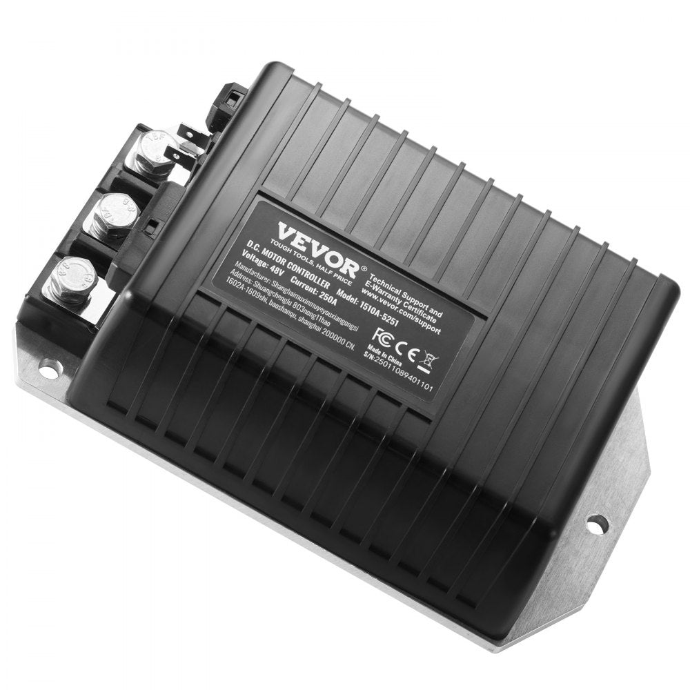 VEVOR Golf Cart Speed Controller, 48V & 250A, DC Motor Controller Replacement for 2000-2008 Club Car Golf Carts, IP65 Rated Protection, Aluminum Alloy & ABS Housing, Compatible with 1510A-5251 Models
