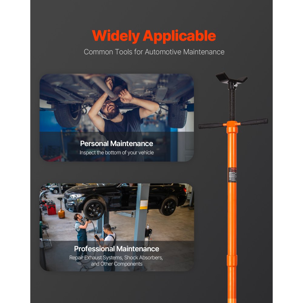 VEVOR Underhoist Support Stand, 3/4 Ton Capacity Under Hoist Jack Stand, Lifting from 52.8 to 76 in, Self-Locking Threaded Screw, Bearing Mounted Spin Handle Pole Jack, Support Vehicle Components
