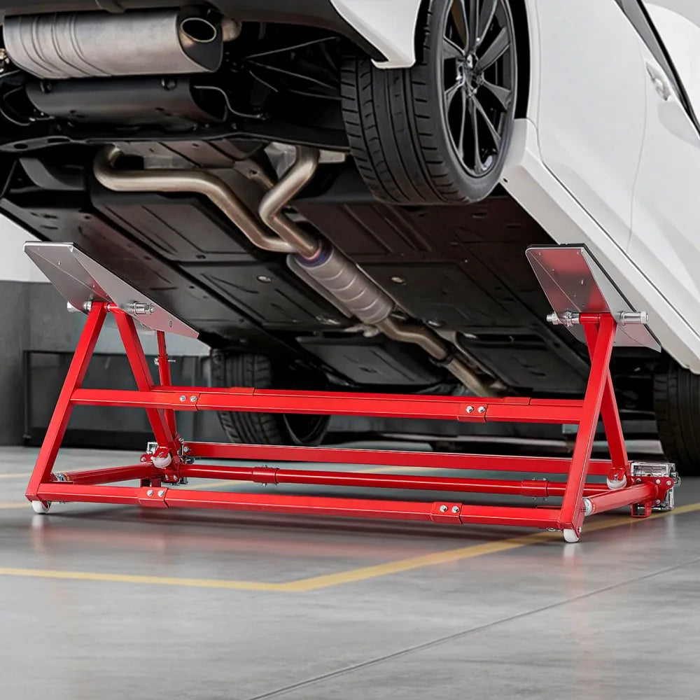 VEVOR Portable Car Lift, 4400 lbs Capacity, Heavy Duty Steel Quick Lift with 23" Max Height, Adjustable Width and Wheels, Manual Lifting for Cars, Compact SUVs, Mini Trucks, Home Garage or Shop Use