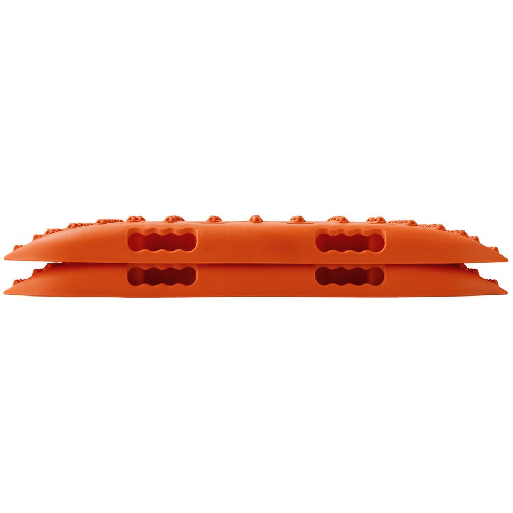 VEVOR 10 TON Traction Boards with PP Material, Recovery Boards for Off-road Vehicles/Cars/Pickups/SUVs/RVs, Pair Tire Traction Mats on Snow, Sand, Mud and Loose Terrain, Storage Bag, Short, Orange