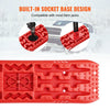 VEVOR 10 TON Traction Boards with PP Material, Recovery Boards for Off-road Vehicles/Cars/Pickups/SUVs/RVs, Pair Tire Traction Mats on Snow, Sand, Mud and Loose Terrain, Storage Bag, Long, Red
