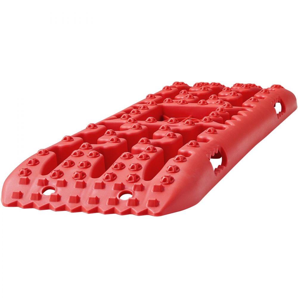 VEVOR 10 TON Traction Boards with PP Material, Recovery Boards for Off-road Vehicles/Cars/Pickups/SUVs/RVs, Pair Tire Traction Mats on Snow, Sand, Mud and Loose Terrain, Storage Bag, Long, Red