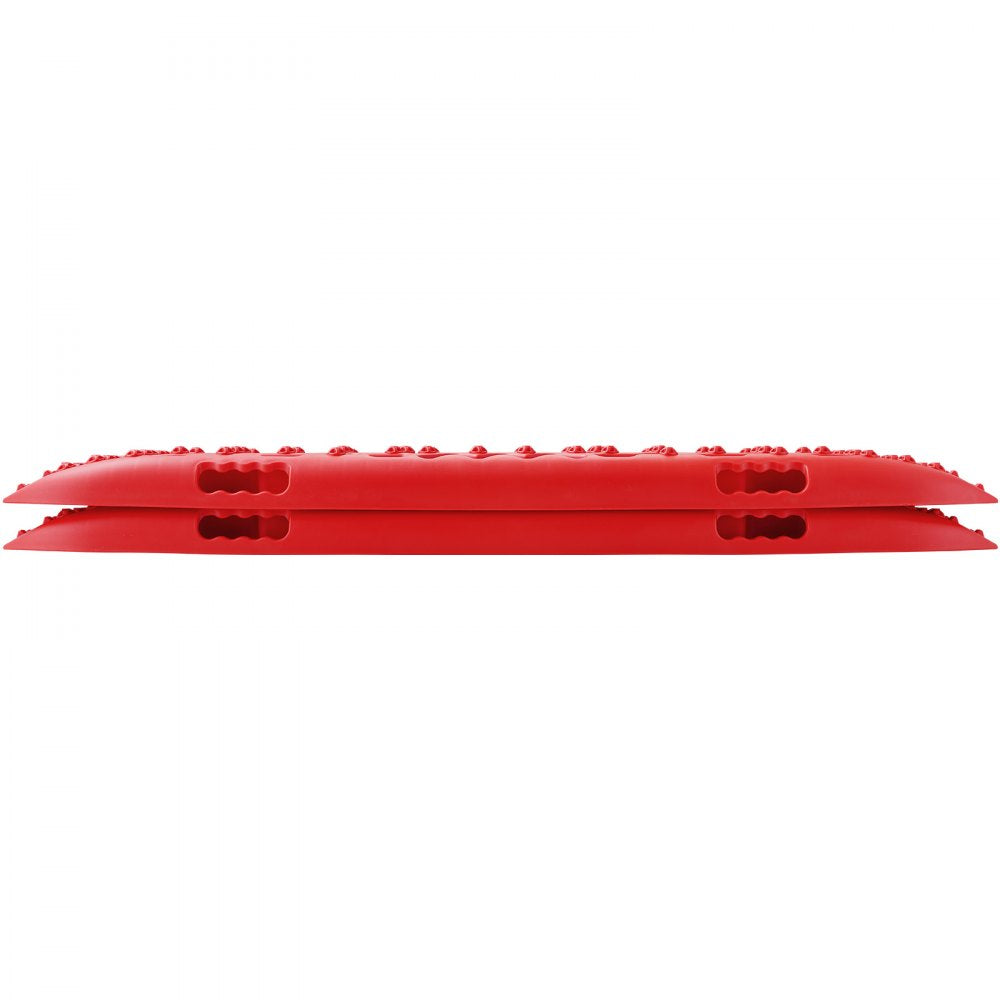VEVOR 10 TON Traction Boards with PP Material, Recovery Boards for Off-road Vehicles/Cars/Pickups/SUVs/RVs, Pair Tire Traction Mats on Snow, Sand, Mud and Loose Terrain, Storage Bag, Long, Red
