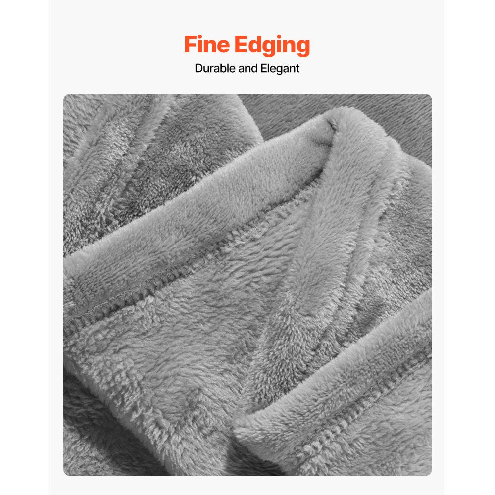 VEVOR Queen Size Blanket, 90 x 90 inches, Lightweight and Fuzzy Throw Blanket for Bed, Cozy Grey Queen Blanket for All Season, Warm Plush Machine Washable Bedding, Grey