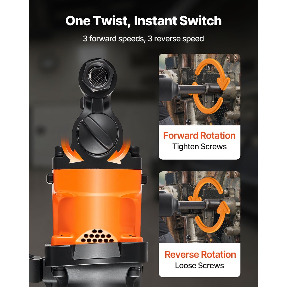 VEVOR 1 Inch Air Impact Wrench, Up to 1800 ft-lbs Nut-Busting Torque, 18.7 lbs Lightweight Pneumatic Impact Gun with 6" Extended Anvil for Heavy Duty Repairs and Maintenance