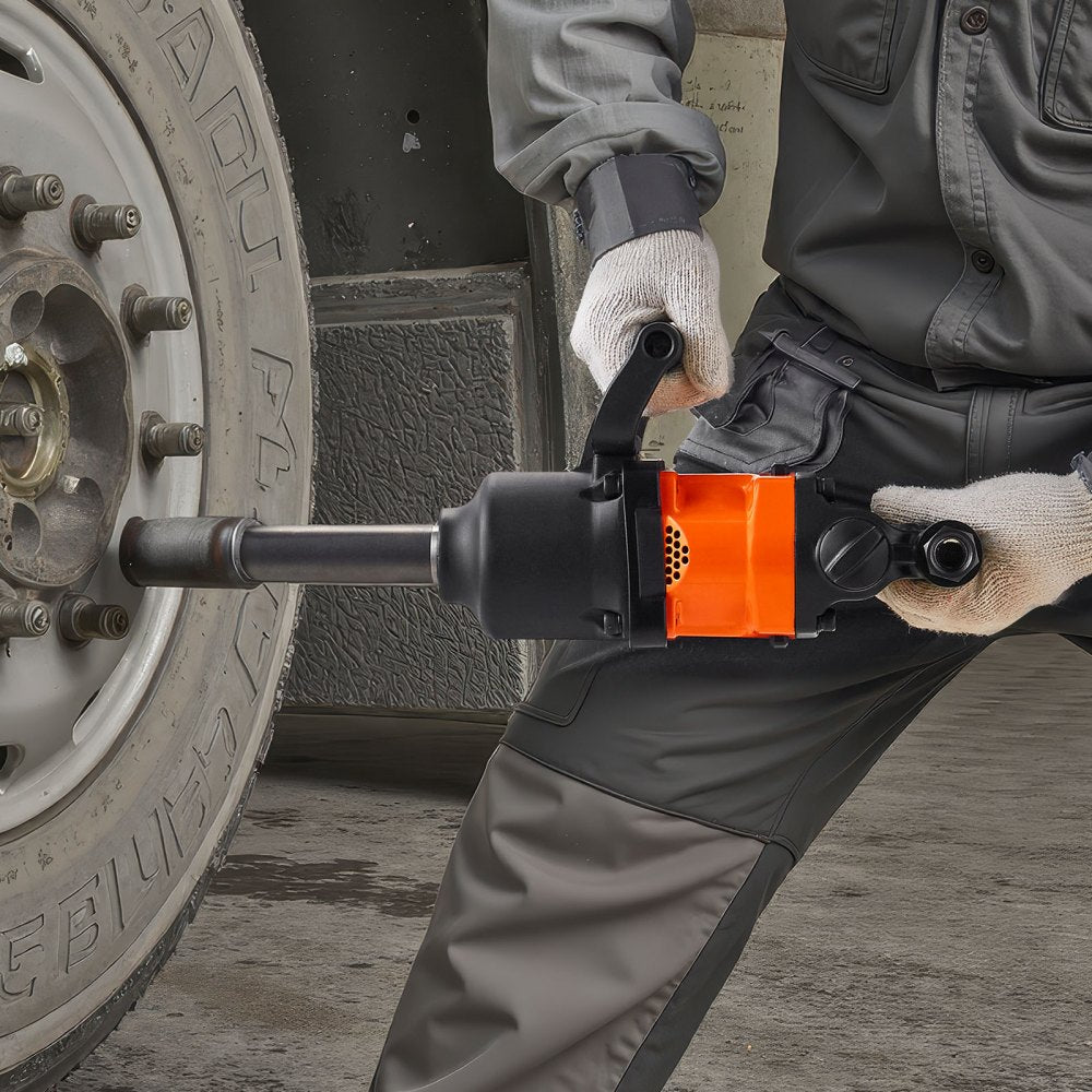VEVOR 1 Inch Air Impact Wrench, Up to 1800 ft-lbs Nut-Busting Torque, 18.7 lbs Lightweight Pneumatic Impact Gun with 6" Extended Anvil for Heavy Duty Repairs and Maintenance