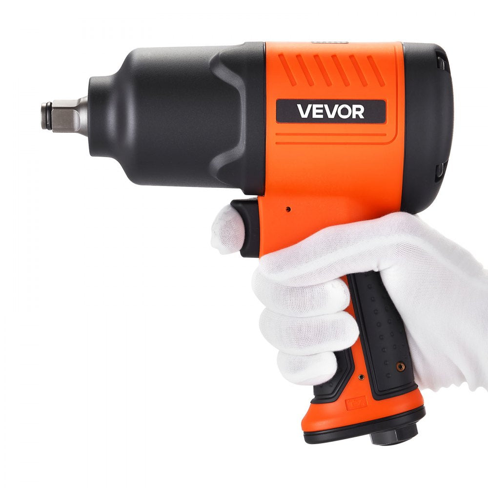 VEVOR Air Impact Wrench, 1/2" Drive Pneumatic Impact Wrench Up to 1100 ft-lbs Reverse Torque, 7500RPM 4-Speed Adjustable & Lightweight Pneumatic Gun for Auto Repairs and Maintenance