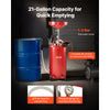 VEVOR 21 Gallon Waste Oil Drain Tank, Air Operated Portable Oil Drainer with Adjustable Funnel Height, Industrial Fluid Drain Tank with Wheels, Fluid Fuel Transfer Drainage for Auto Repair Shops, Red