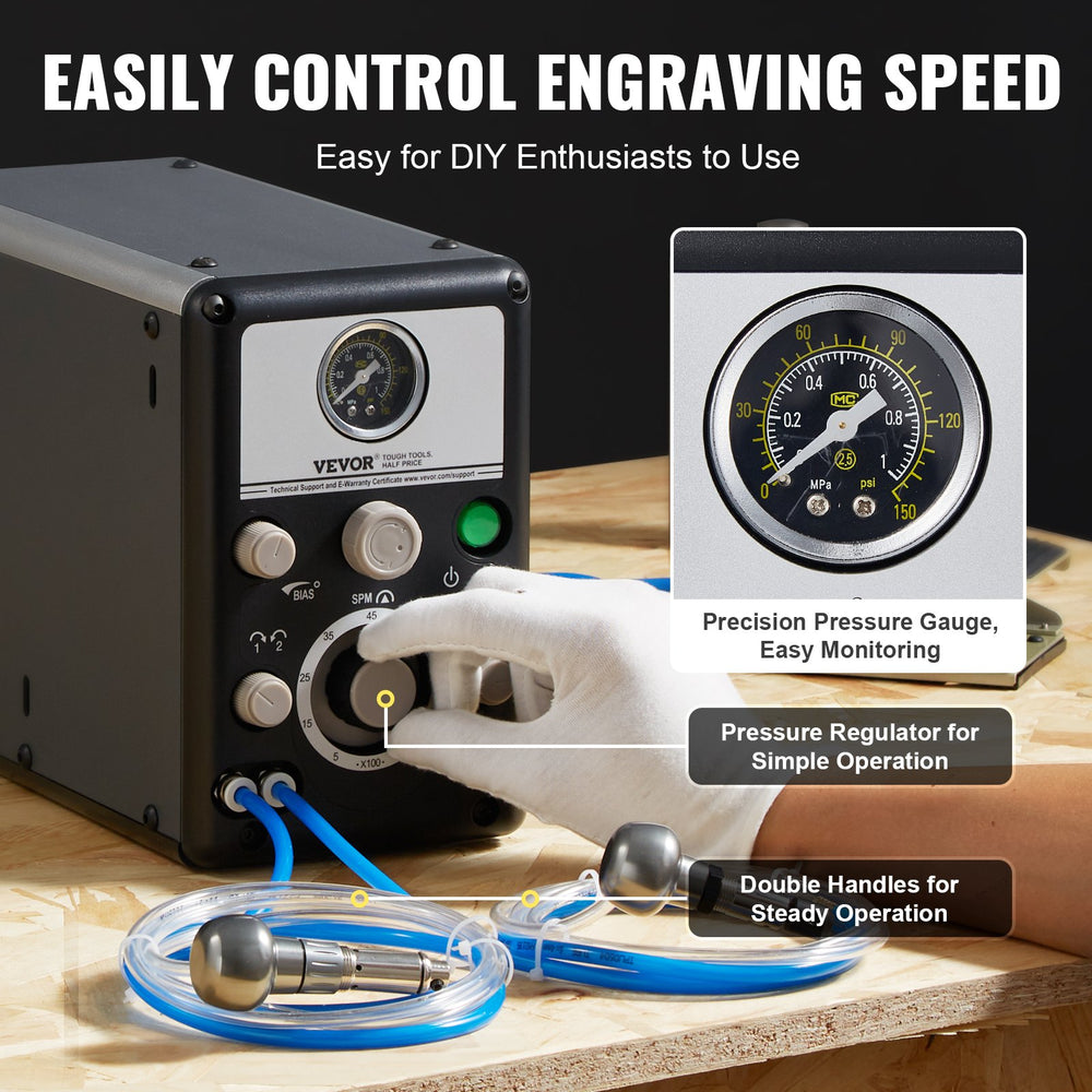 Easy speed control with pressure gauge and dual handles for steady operation