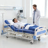 VEVOR Premium 3 Function Full Electric Hospital Bed, ICU Electric Medical Bed with Backrest, Legrest & Height Adjustment, 5" Locking Casters, High-Density Mattress for Home Hospital, 550LBS Loading