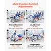 VEVOR Premium 5 Function Full Electric Hospital Bed, ICU Electric Medical Bed with Trendelenburg & Reverse Trendelenburg and Central Locking System with 5" Casters for Home Hospital, 550LBS Loading