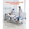 VEVOR Premium 5 Function Full Electric Hospital Bed, ICU Medical Bed with Cardiac Chair, CPR, Trendelenburg & Reverse Trendelenburg, Central Locking System with 5" Casters for Home Hospital, 550LBS