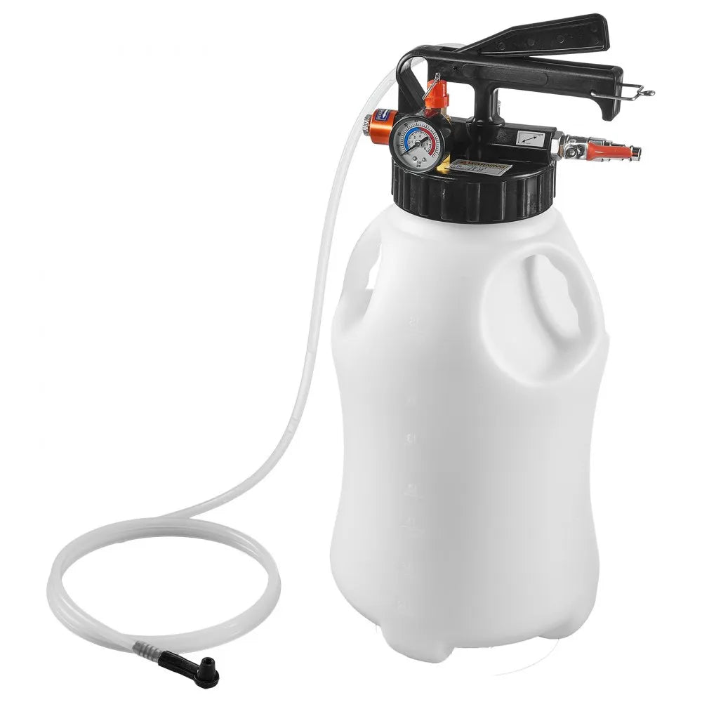 VEVOR Transmission Fluid Pump, 8 L Pneumatic Oil Fluid Extractor, ATF Refill Dispenser Transfer Pump with 15 ATF Adapters, Oil Extractor Dispenser with HDPE Tank for Cars, Boats, Lawn Mowers