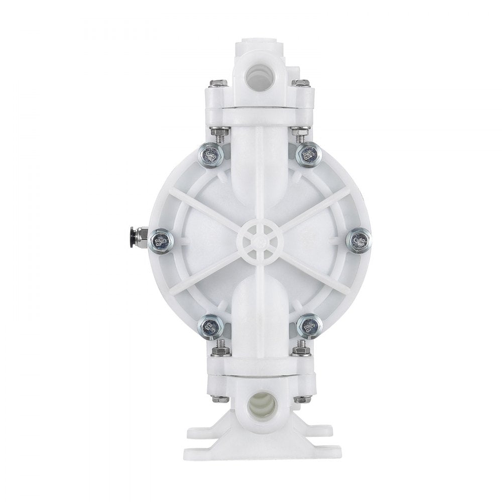 VEVOR Air Operated Double Diaphragm Pump, 4.4 GPM, 1-1/2 inch Inlet & Outlet Pneumatic Waste Oil Transfer Pump, Max 100 PSI, Polypropylene Body, Air-Operated for Diesel, Grease, Kerosene, Gasoline