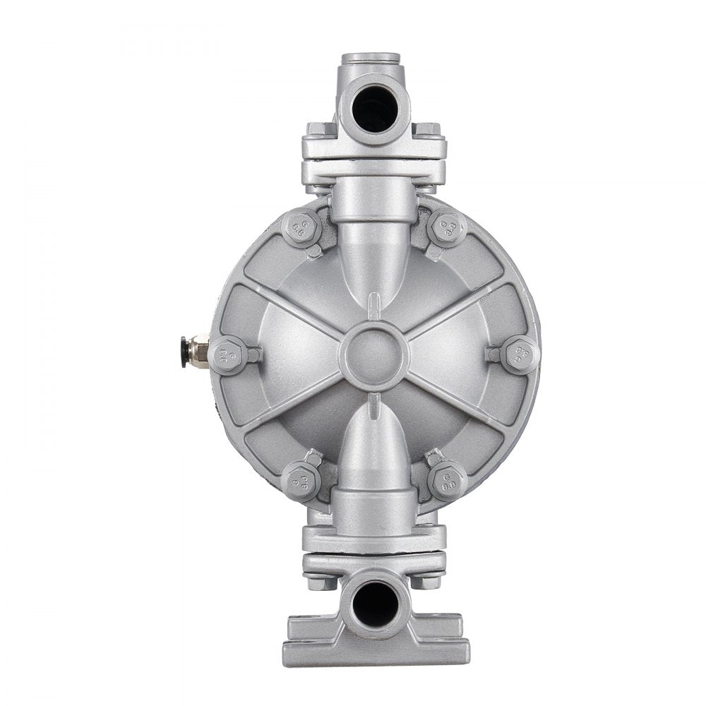 VEVOR Air Operated Double Diaphragm Pump, 6.6 GPM, 3/8 inch Inlet & Outlet Pneumatic Waste Oil Transfer Pump, Max 100 PSI, Aluminum Alloy Body, Air-Operated for Diesel, Grease, Kerosene, Gasoline