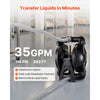 VEVOR Air Operated Double Diaphragm Pump, 35 GPM, 1 inch Inlet & Outlet Pneumatic Waste Oil Transfer Pump, Max 114 PSI, Aluminum Alloy Body, Air-Operated for Diesel, Grease, Kerosene, Gasoline & Oil