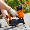 VEVOR Air Roofing Nailer CN45C, 3/4" to 1-3/4" 15 Degree Roofing Nail Gun with Two Firing Modes & Tool-Free Depth Adjustment, 70-110 PSI Pneumatic Coil Nailer for Asphalt Shingles, Roof Sheathing