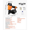 VEVOR Professional Roofing Nailer CN45N, 3/4" to 1-3/4" 15 Degree Air Roofing Nail Gun, 4–5 Nails/S Ultra-Fast Nailing, 70-110 PSI Pneumatic Coil Nailer for Asphalt Shingles, Roof Sheathing