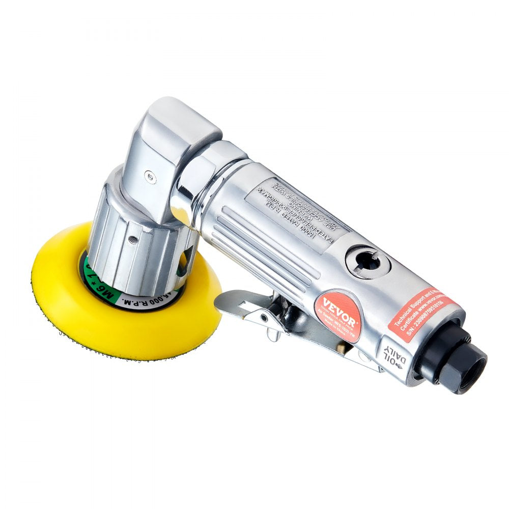 VEVOR 1/2/3 Inch Random Orbital Air Sander, High-Speed 15000RPM Mini Pneumatic Sander for Auto Body Work, 58PCS Air Powered Sander Kit with Sandpapers, Wool Pad, Wavy Sponges