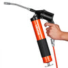 VEVOR Grease Gun, Continuous Cycle Heavy Duty 6000 PSI High Pressure, Pistol Grip Grease Gun Kit with 14 oz Capacity, Includes 18-Inch Flex Hose, 1 Extension Rigid Pipe, 2 Flat Nozzles for Automotive