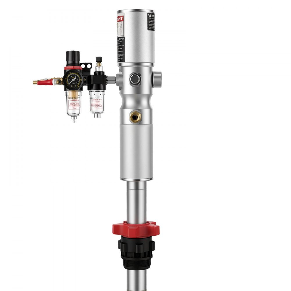 VEVOR Air-Operated Oil Transfer Pump 3:1 4.8 GPM / 18 LPM Flow Drum Pump, Fits 55 Gallon Barrels & Open Containers, Heavy Duty Aluminum Pump, Pneumatic for SAE 130 Oils / Fluids (NOT for Gasoline)