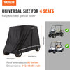 VEVOR 2+2 Passenger Golf Cart Cover, 600D Polyester Full Cover, Suitable for 2+2 Golf Carts, Waterproof, Sunproof, and Dustproof Outdoor Golf Cart Cover with Three Zipper Doors, Black