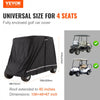 VEVOR 2+2 Passenger Golf Cart Cover, 600D Polyester Full Cover, Suitable for 2+2 Seats Golf Carts, Waterproof, Sunproof, and Dustproof Outdoor Golf Cart Cover with Three Zipper Doors, Black