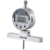 VEVOR Depth Gauge, Depth Micrometer Digital Electronic Indicator 0-22 inch Measuring Range, 0.0005" Resolution, Precision Unit Conversion with 4 Anvils, Measuring Tool for Groove, Step, Hole