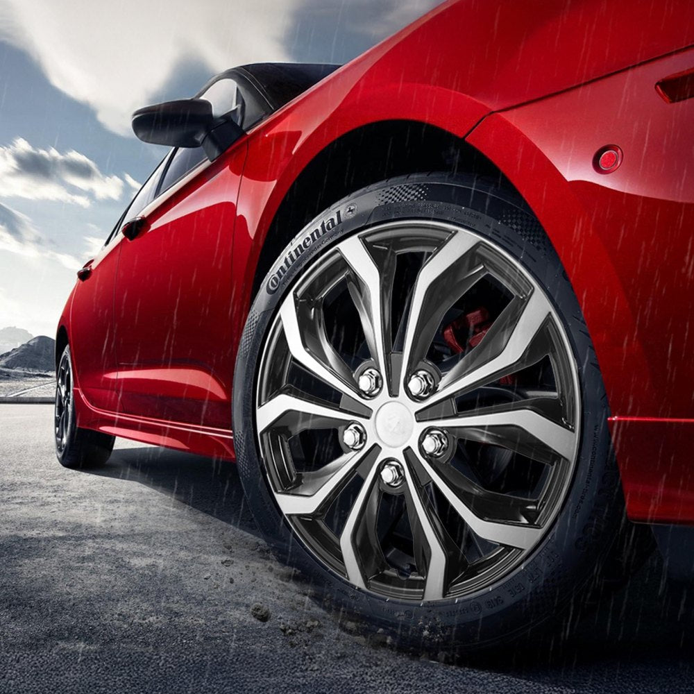 VEVOR Wheel Rim Cover Hubcaps, 16 in Diameter, Sturdy & Durable Scratch-Resistant Hubcap with Snap & Valve Nozzle Hole, ABS & PC Hubcap with High Rigidity & Less Wind Drag, Fits for All Weather Use