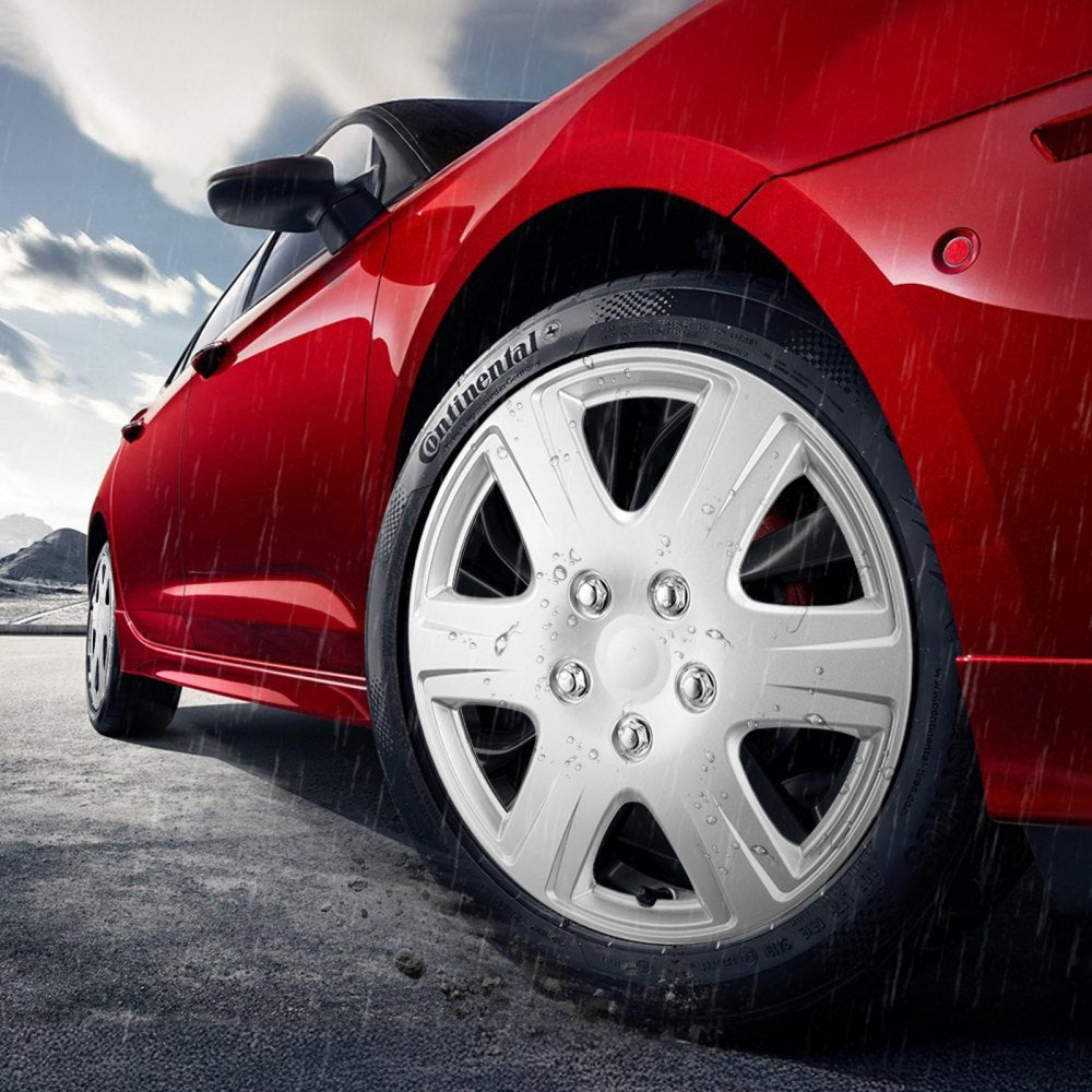 VEVOR Wheel Rim Cover Hubcaps, 15 in Diameter, Sturdy & Durable Scratch-Resistant Hubcap with Snap & Valve Nozzle Hole, ABS & PC Hubcap with High Rigidity & Less Wind Drag, Fits for All Weather Use