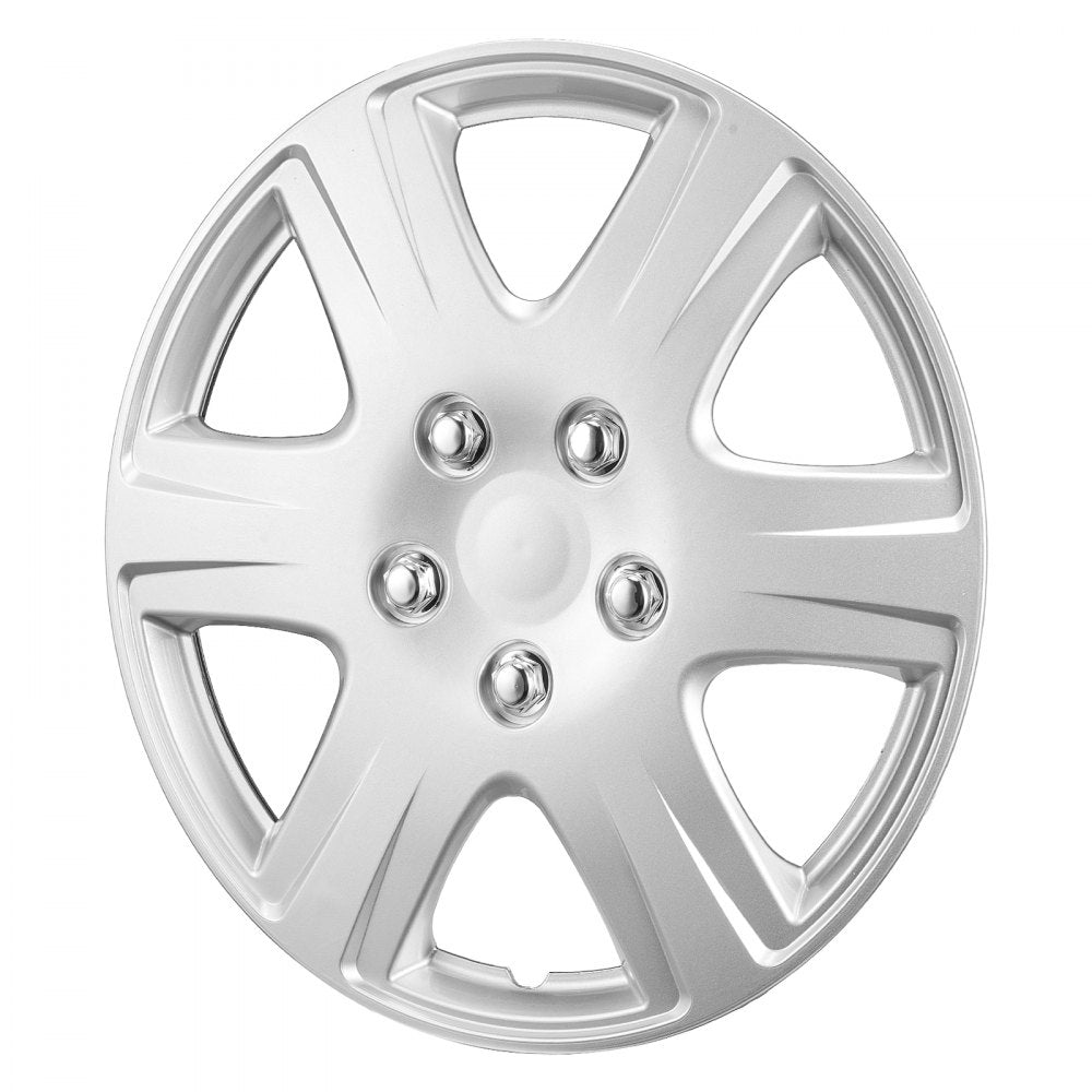 VEVOR Wheel Rim Cover Hubcaps, 15 in Diameter, Sturdy & Durable Scratch-Resistant Hubcap with Snap & Valve Nozzle Hole, ABS & PC Hubcap with High Rigidity & Less Wind Drag, Fits for All Weather Use