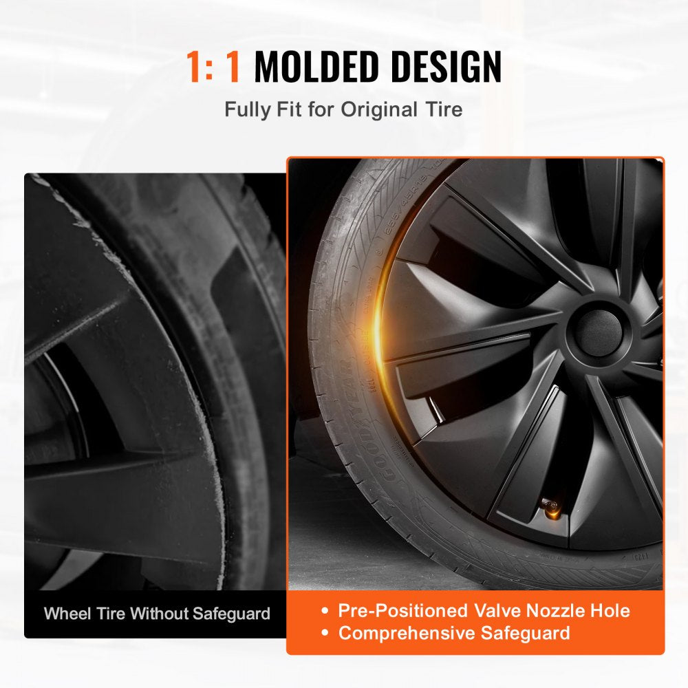 VEVOR Wheel Rim Cover Hubcaps, 19 in, 2020-2023 Model Y Fully Fit Hubcap with Snap, Guard Tape & Valve Nozzle Hole, ABS & PC Hubcap with High Rigidity & Less Wind Drag, Fits for All Weather Use
