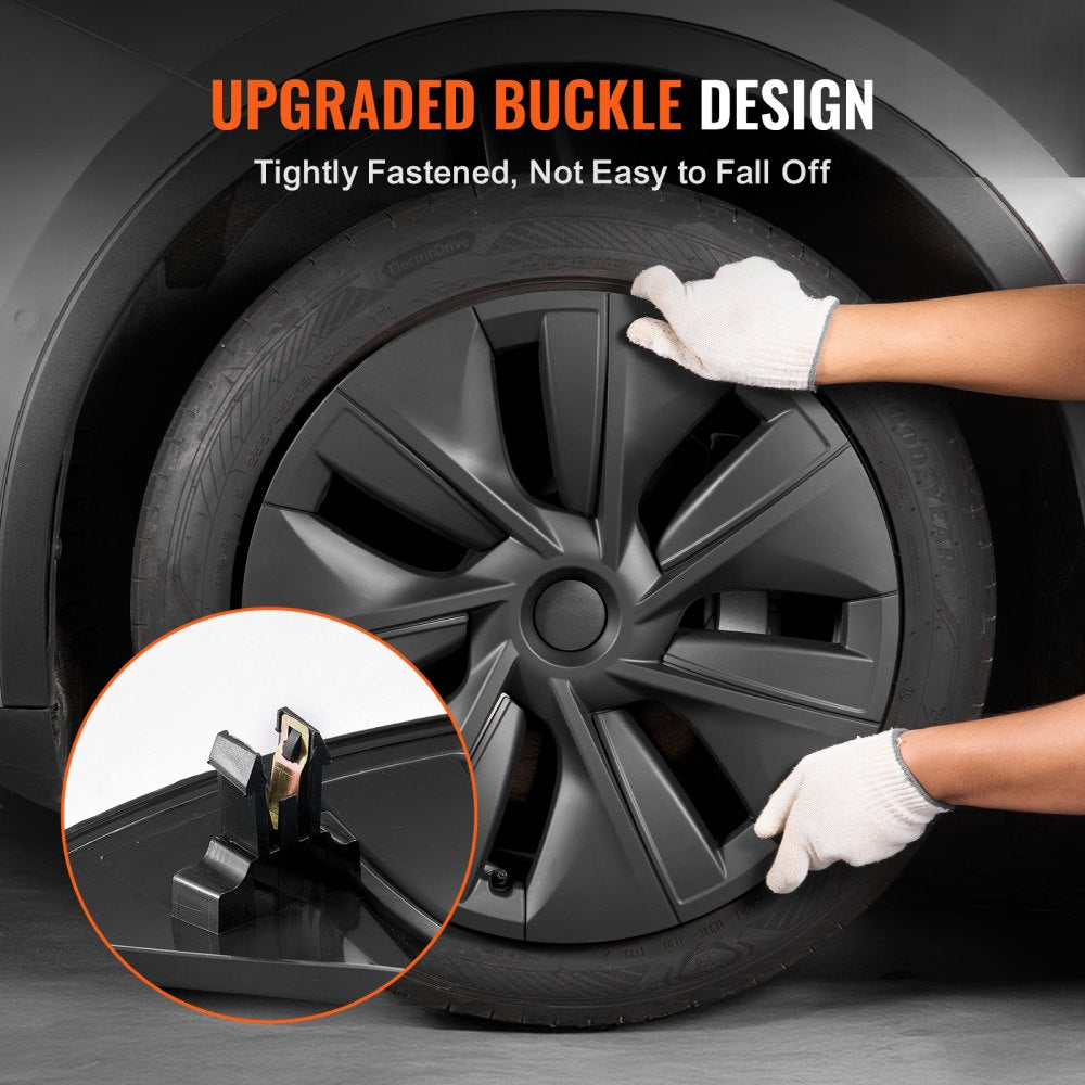VEVOR Wheel Rim Cover Hubcaps, 19 in, 2020-2023 Model Y Fully Fit Hubcap with Snap, Guard Tape & Valve Nozzle Hole, ABS & PC Hubcap with High Rigidity & Less Wind Drag, Fits for All Weather Use
