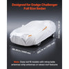 VEVOR Car Cover, Car Cover Waterproof for Dodge Challenger Full Size Sedan, Custom-fit All Weather Sun Rain Wind Dust Snow Protection Full Exterior Covers with Door Zipper and Cotton Lining, Silver