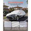 VEVOR Car Cover, Car Cover Waterproof for Dodge Challenger Full Size Sedan, Custom-fit All Weather Sun Rain Wind Dust Snow Protection Full Exterior Covers with Door Zipper and Cotton Lining, Silver