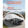 VEVOR Car Cover, Car Cover Waterproof for Dodge Challenger Full Size Sedan, Custom-fit All Weather Sun Rain Wind Dust Snow Protection Full Exterior Covers with Door Zipper and Cotton Lining, Silver