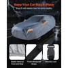 VEVOR Car Cover, Car Cover Waterproof for Dodge Challenger Full Size Sedan, Custom-fit All Weather Sun Rain Wind Dust Snow Protection Full Exterior Covers with Door Zipper and Cotton Lining, Silver