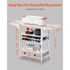 VEVOR Rolling Craft Cart and Storage Table, Compatible with Cricut Machines, Collapsible Cricut Table with Foldable Sides, Craft Rolling Storage Organizer with 14 Vinyl Roll Holders and 2 Drawers