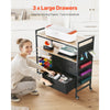 VEVOR Rolling Craft Cart and Storage Table, Compatible with Cricut Machines, Crafting Table Organization Workstation, Craft Rolling Storage Organizer with 20 Vinyl Roll Holders and 3 Drawers, Black