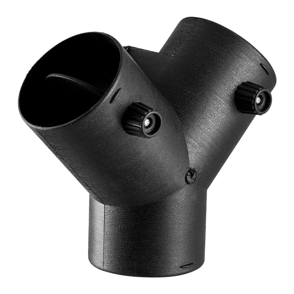 VEVOR Diesel Heater Connector, 3 inch Diesel Heater Duct Connector Accessories, 3-Way Y Branch Diesels Heaters Air Vent Duct with 2 90° Rotatable Valves, Black Joint Connectors for 2KW 5KW 8KW Heaters