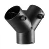 VEVOR Diesel Heater Connector, 3 inch Diesel Heater Duct Connector Accessories, 3-Way Y Branch Diesels Heaters Air Vent Duct with 2 90° Rotatable Valves, Black Joint Connectors for 2KW 5KW 8KW Heaters