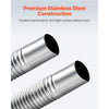 VEVOR Exhaust Hose, 118.1 inch Stainless Steel Exhausts Hose, Diesel Heater Flexible Exhaust Pipe with 2 Hose Clamps, Exhausts Hoses Kit Diesel Heater Accessories for 2KW 5KW 8KW Diesels Heaters
