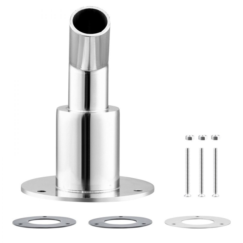 VEVOR Thru Hull Exhaust Skin Fitting, 0.94 inch Diesel Heater Exhaust Skin Fitting, Elbow Hull Exhausts Pipe Socket Replacement with Screws, Nuts & Gasket for Diesel Heaters, 316 Stainless Steel