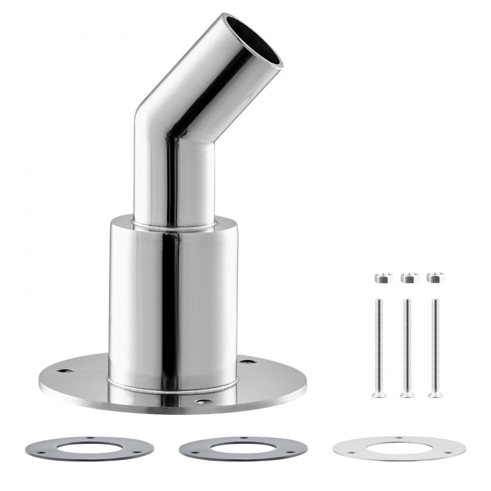 VEVOR Thru Hull Exhaust Skin Fitting, 0.94 inch Diesel Heater Exhaust Skin Fitting, Elbow Hull Exhausts Pipe Socket Replacement with Screws, Nuts & Gasket for Diesel Heaters, 316 Stainless Steel