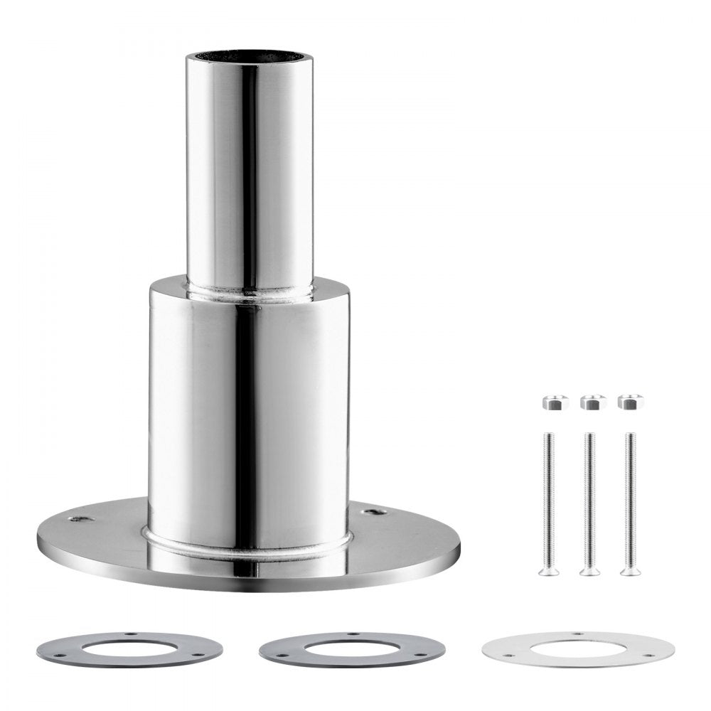 VEVOR Thru Hull Exhaust Skin Fitting, 0.94 inch Diesel Heater Exhaust Skin Fitting, Straight Thru Hull Exhausts Skins Fits Kit with Screws, Nuts & Gasket for Diesel Heaters, 316 Stainless Steel